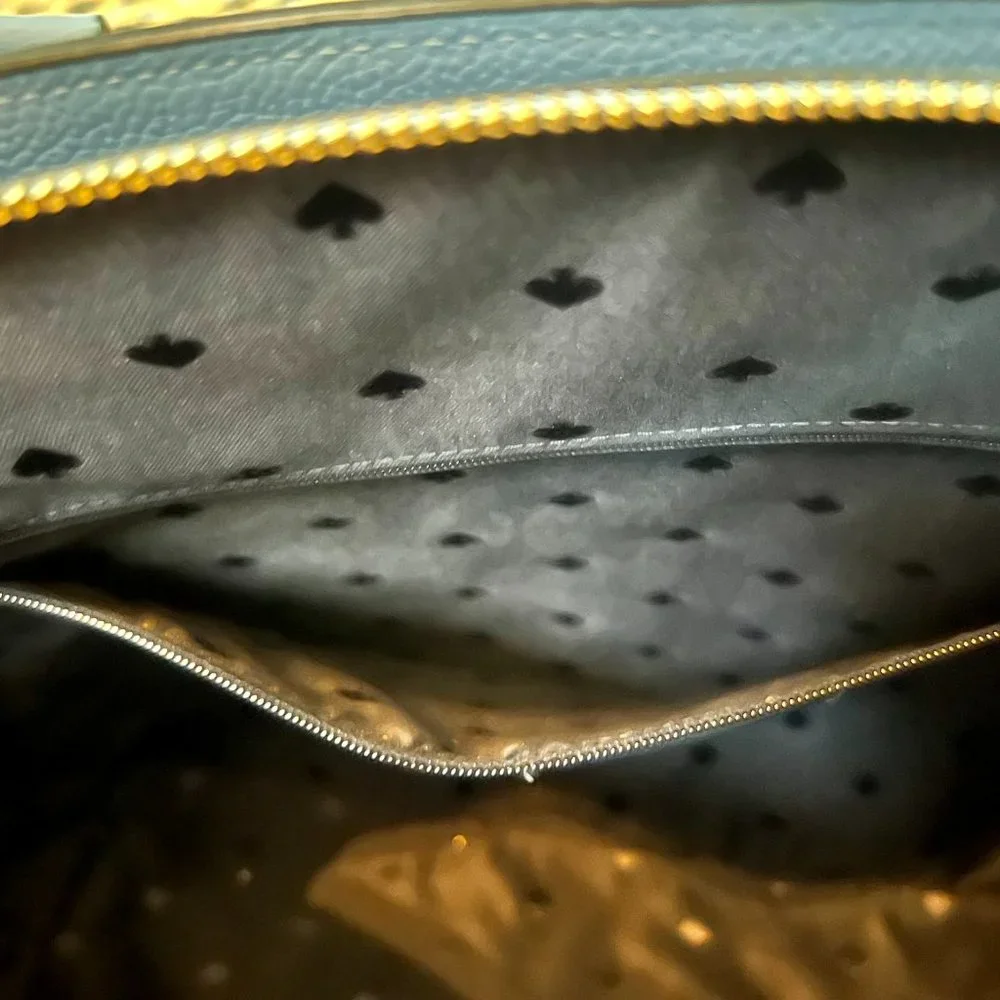 Kate Spade Dusty Blue Textured Leather Tote/Shoulder Bag